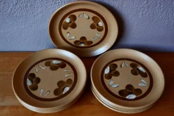 Vintage Sarreguemines Stoneware Dinner Plates, 1970s, Set of 9