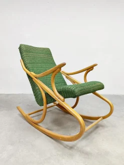 Vintage Schaukelstuhl aus Bugholz Schaukelstuhl von Antonin Suman, 1960er