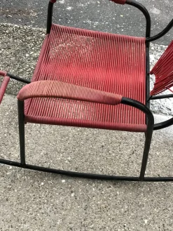 Vintage Schaukelstuhl aus Kunststoff & Schnur, 1960er
