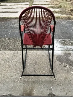 Vintage Schaukelstuhl aus Kunststoff & Schnur, 1960er