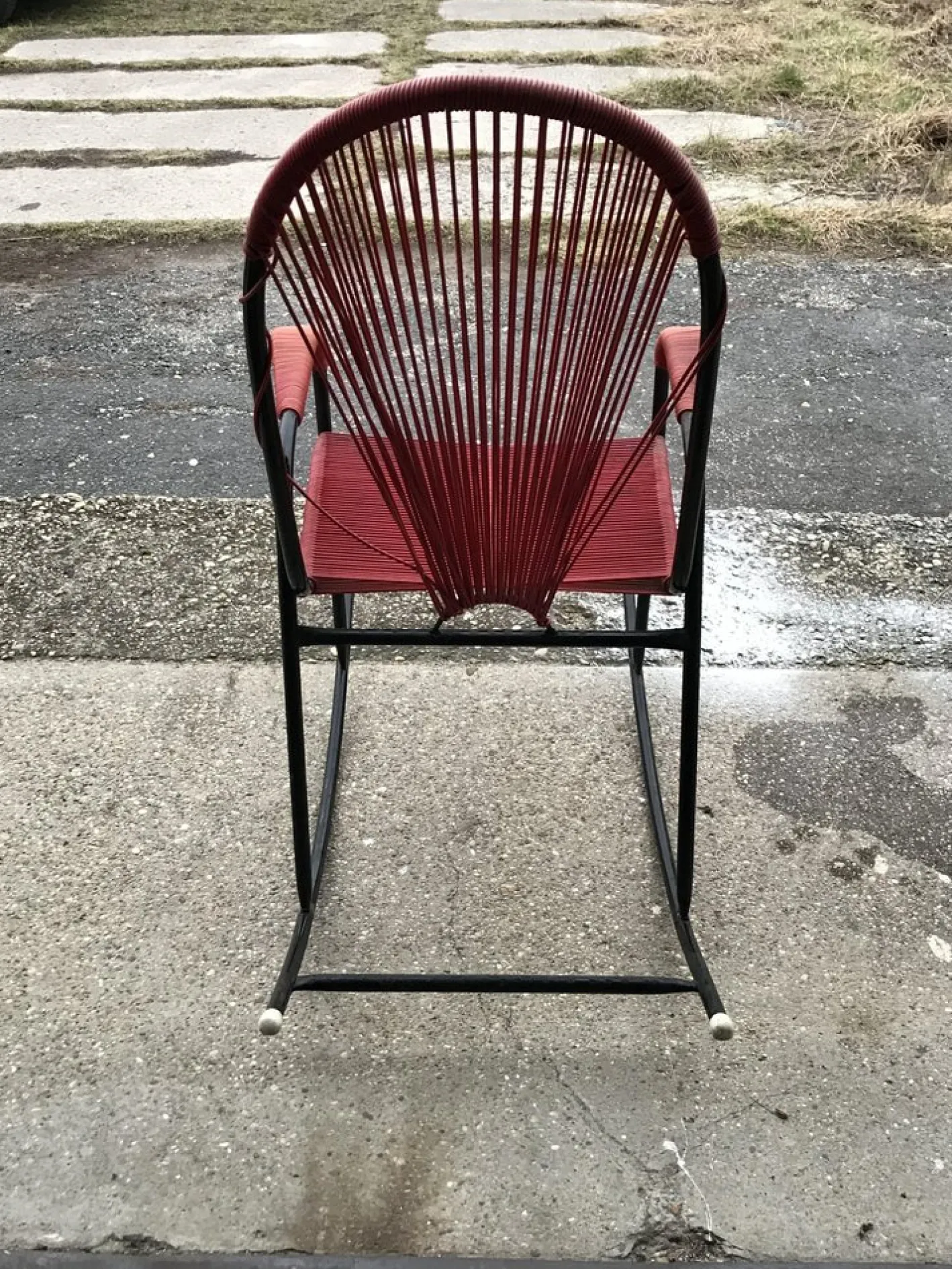 Vintage Schaukelstuhl aus Kunststoff & Schnur, 1960er