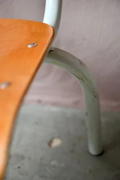 Vintage School Chair in Tubular Metal and Plywood, 1960s