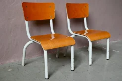 Vintage School Chair in Tubular Metal and Plywood, 1960s