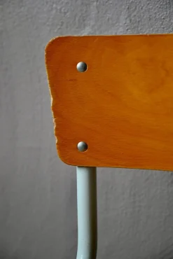 Vintage School Chair in Tubular Metal and Plywood, 1960s