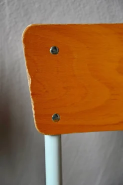Vintage School Chair in Tubular Metal and Plywood, 1960s