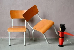 Vintage School Chair in Tubular Metal and Plywood, 1960s