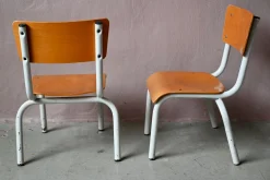 Vintage School Chair in Tubular Metal and Plywood, 1960s