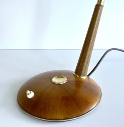 Vintage Schreibtischlampe aus Sisal & Holz von Temde, 1960er