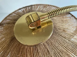Vintage Schreibtischlampe aus Sisal & Holz von Temde, 1960er