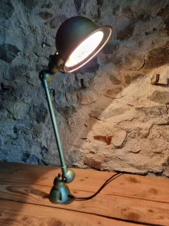 Vintage Schreibtischlampe mit Gelenk in Reseda Grün von Jielde, Frankreich, 1970er