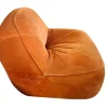 Vintage 3-Seater Sofa and Armchair in Orange Velvet, 1970s, Set of 2