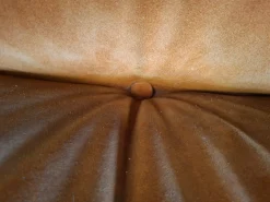Vintage 3-Seater Sofa and Armchair in Orange Velvet, 1970s, Set of 2