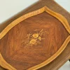 Vintage Serviertablett aus Holz mit Intarsien