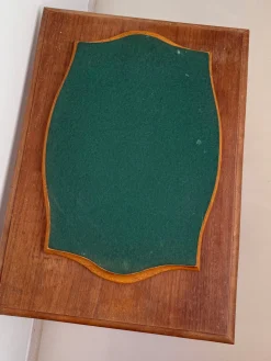 Vintage Serviertablett aus Holz mit Intarsien
