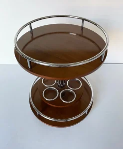 Vintage Servierwagen aus Metall & Mahagoni, 1970