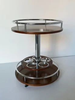 Vintage Servierwagen aus Metall & Mahagoni, 1970