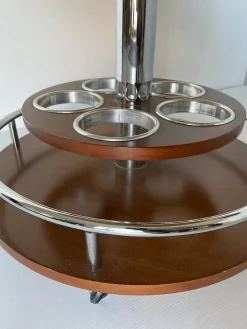 Vintage Servierwagen aus Metall & Mahagoni, 1970
