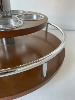 Vintage Servierwagen aus Metall & Mahagoni, 1970