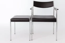 Vintage Sessel & Hocker von Edlef Bandixen für Kusch + Co, Germany, 1970er, 2er Set