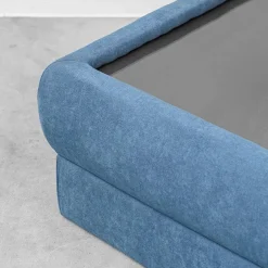 Vintage Sessel mit Couchtisch in Blauem Stoff, 1970er, 3er Set
