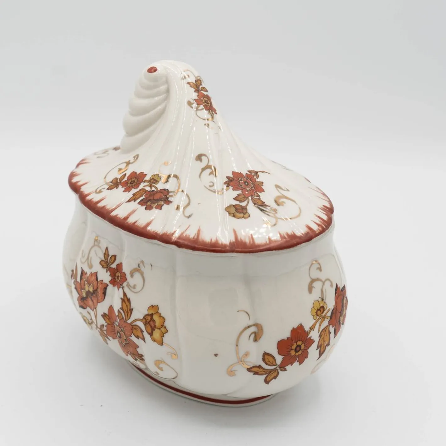 Vintage Süßigkeitenschale aus Porzellan von Albert Laurent für Couleuvre, 1940er