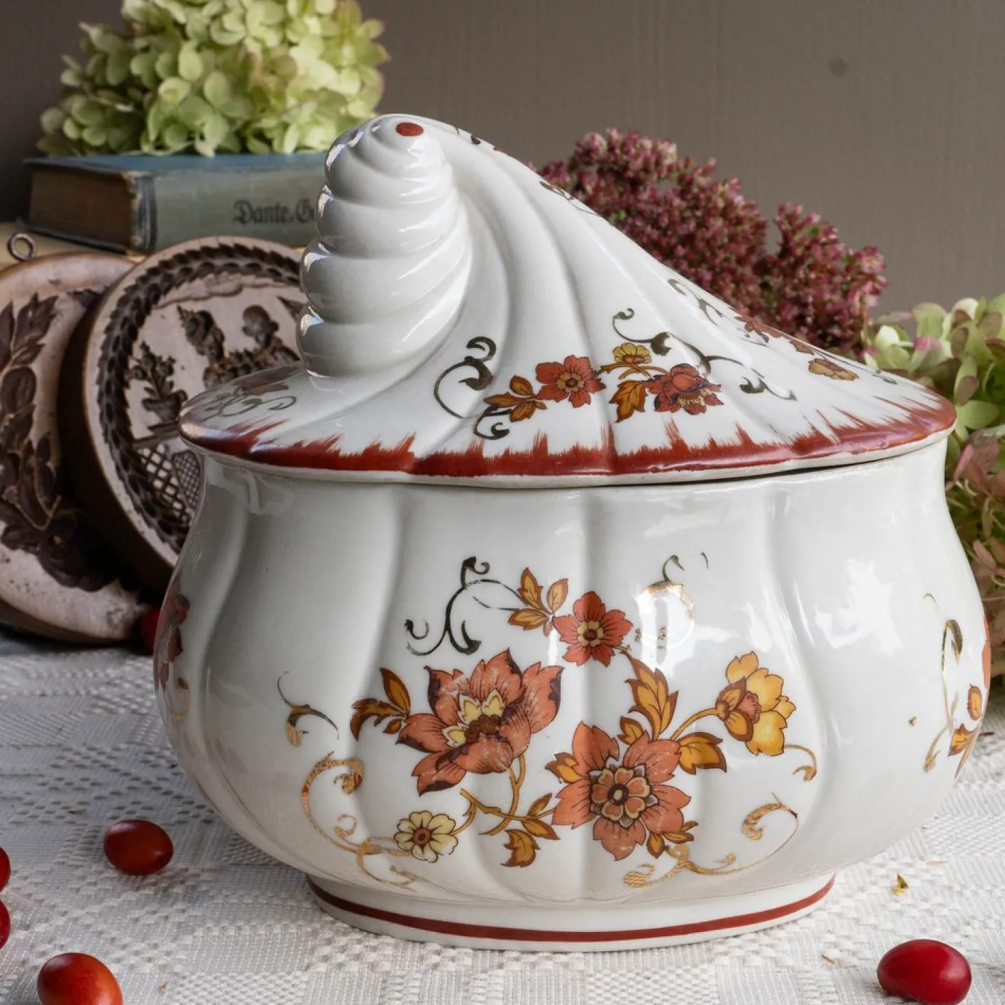 Vintage Süßigkeitenschale aus Porzellan von Albert Laurent für Couleuvre, 1940er