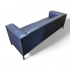 Vintage Sofa aus dunkelblauem Leder