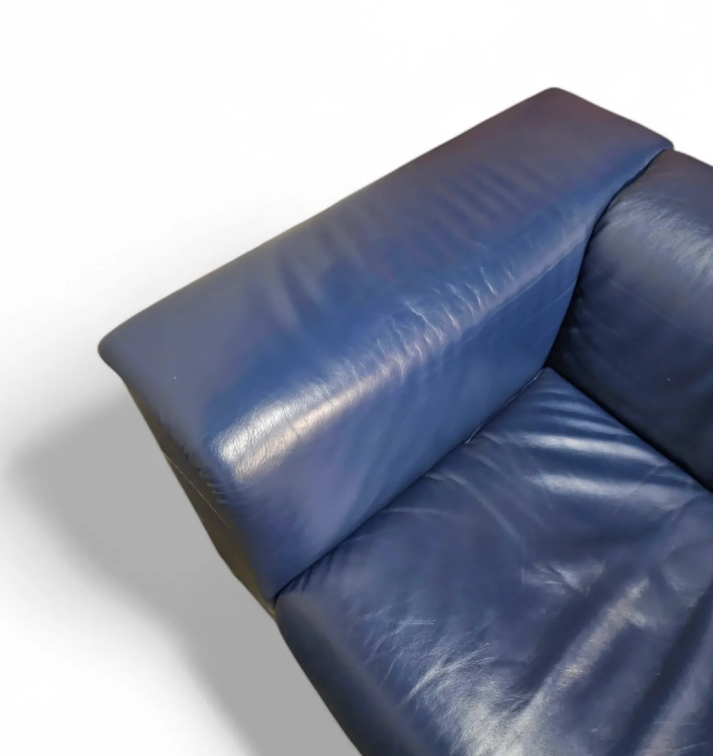 Vintage Sofa aus dunkelblauem Leder