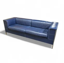 Vintage Sofa aus dunkelblauem Leder