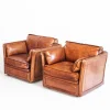 Vintage Sofa & Sessel aus Kamelfarbenem Büffelleder von Roche Bobois, France, 1980er, 3er Set