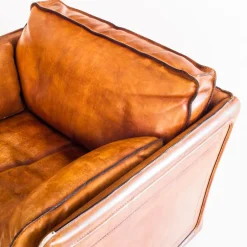 Vintage Sofa & Sessel aus Kamelfarbenem Büffelleder von Roche Bobois, France, 1980er, 3er Set