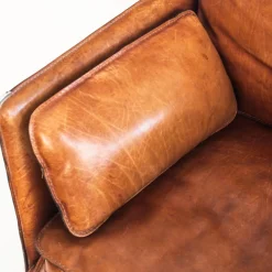 Vintage Sofa & Sessel aus Kamelfarbenem Büffelleder von Roche Bobois, France, 1980er, 3er Set