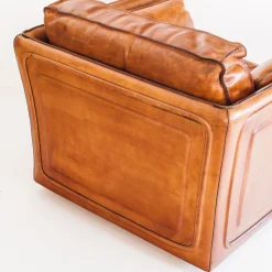 Vintage Sofa & Sessel aus Kamelfarbenem Büffelleder von Roche Bobois, France, 1980er, 3er Set