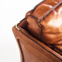 Vintage Sofa & Sessel aus Kamelfarbenem Büffelleder von Roche Bobois, France, 1980er, 3er Set