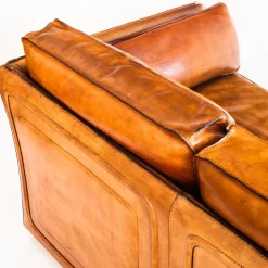 Vintage Sofa & Sessel aus Kamelfarbenem Büffelleder von Roche Bobois, France, 1980er, 3er Set
