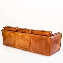 Vintage Sofa & Sessel aus Kamelfarbenem Büffelleder von Roche Bobois, France, 1980er, 3er Set