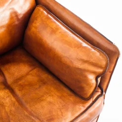 Vintage Sofa & Sessel aus Kamelfarbenem Büffelleder von Roche Bobois, France, 1980er, 3er Set