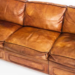 Vintage Sofa & Sessel aus Kamelfarbenem Büffelleder von Roche Bobois, France, 1980er, 3er Set