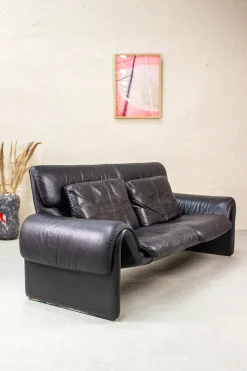 Vintage 2011 Sofa Zwei-Sitzer Ledersofa von de Sede, 1983