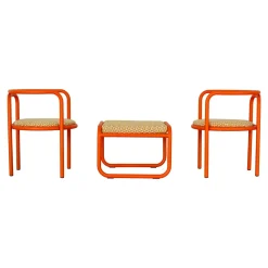 Vintage Space Age Locus Solus Sessel & Fußhocker von Gae Aulenti für Poltronova, 1964, 3er Set