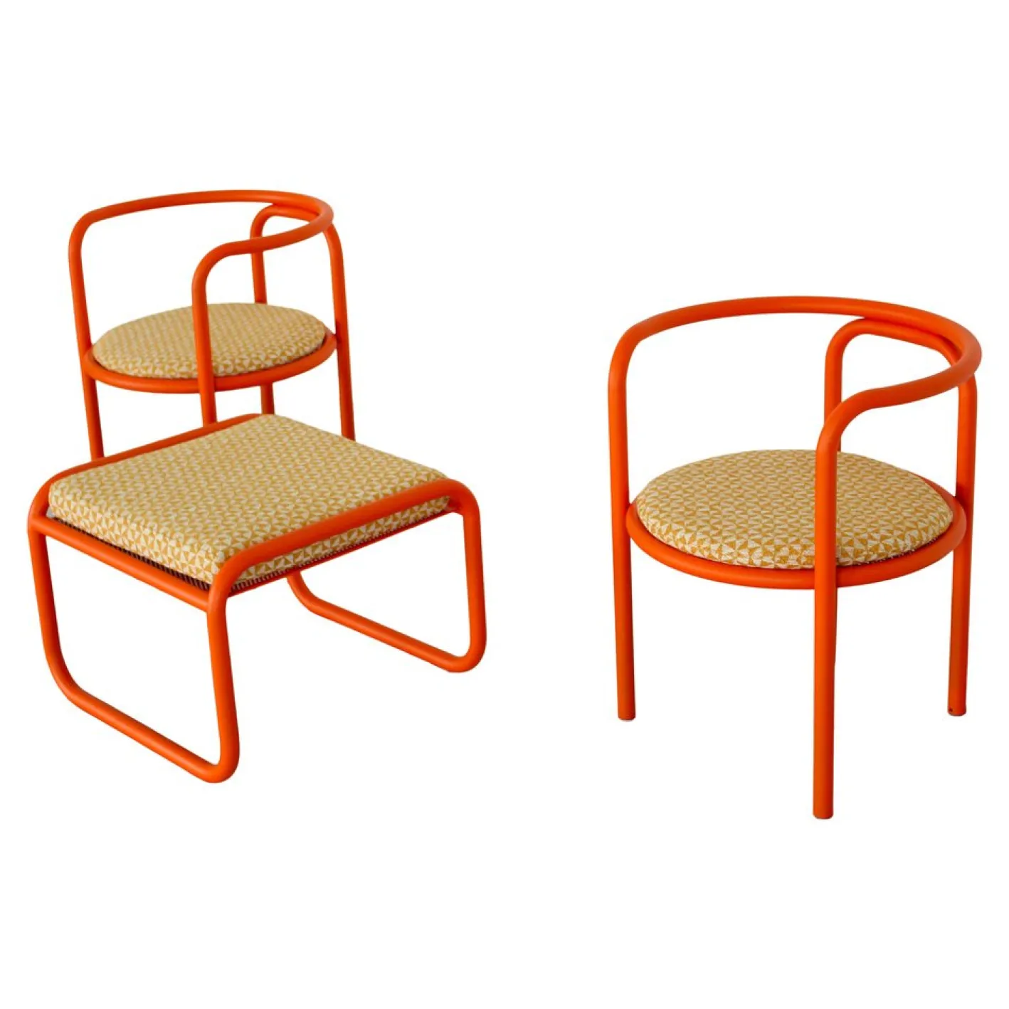 Vintage Space Age Locus Solus Sessel & Fußhocker von Gae Aulenti für Poltronova, 1964, 3er Set