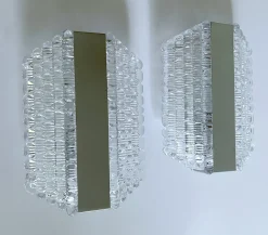 Vintage Space Age Wandleuchten aus Glas von Kaiser, 2er Set