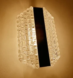 Vintage Space Age Wandleuchten aus Glas von Kaiser, 2er Set