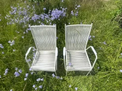 Vintage Spaghetti Gartenstühle in Weiß im Stil von Mauser, 1960er, 2er Set