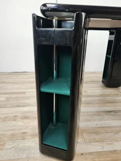 Vintage Spieltisch aus Grauem Stoff, Pierluigi Molinari zugeschrieben für Pozzi Milano, 1970er