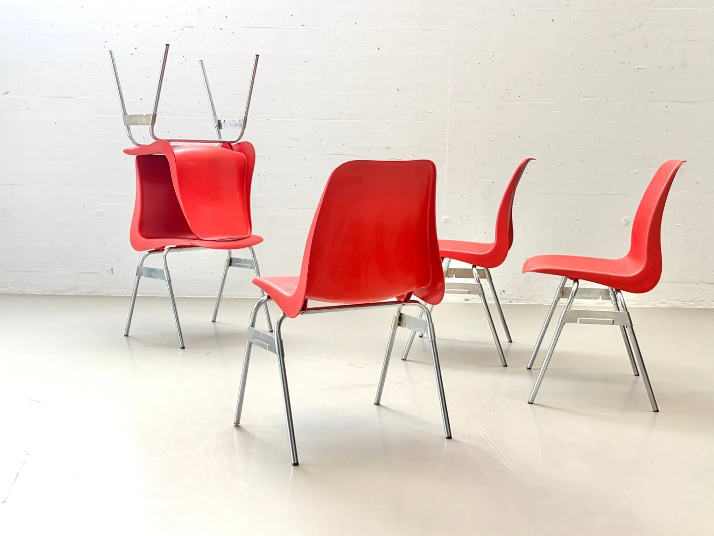 Vintage Stapelstühle von Lübke, 1970er