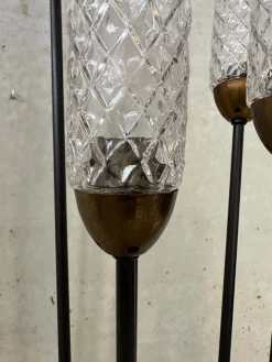 Vintage Stehlampe aus Glas & Metall, 1950er
