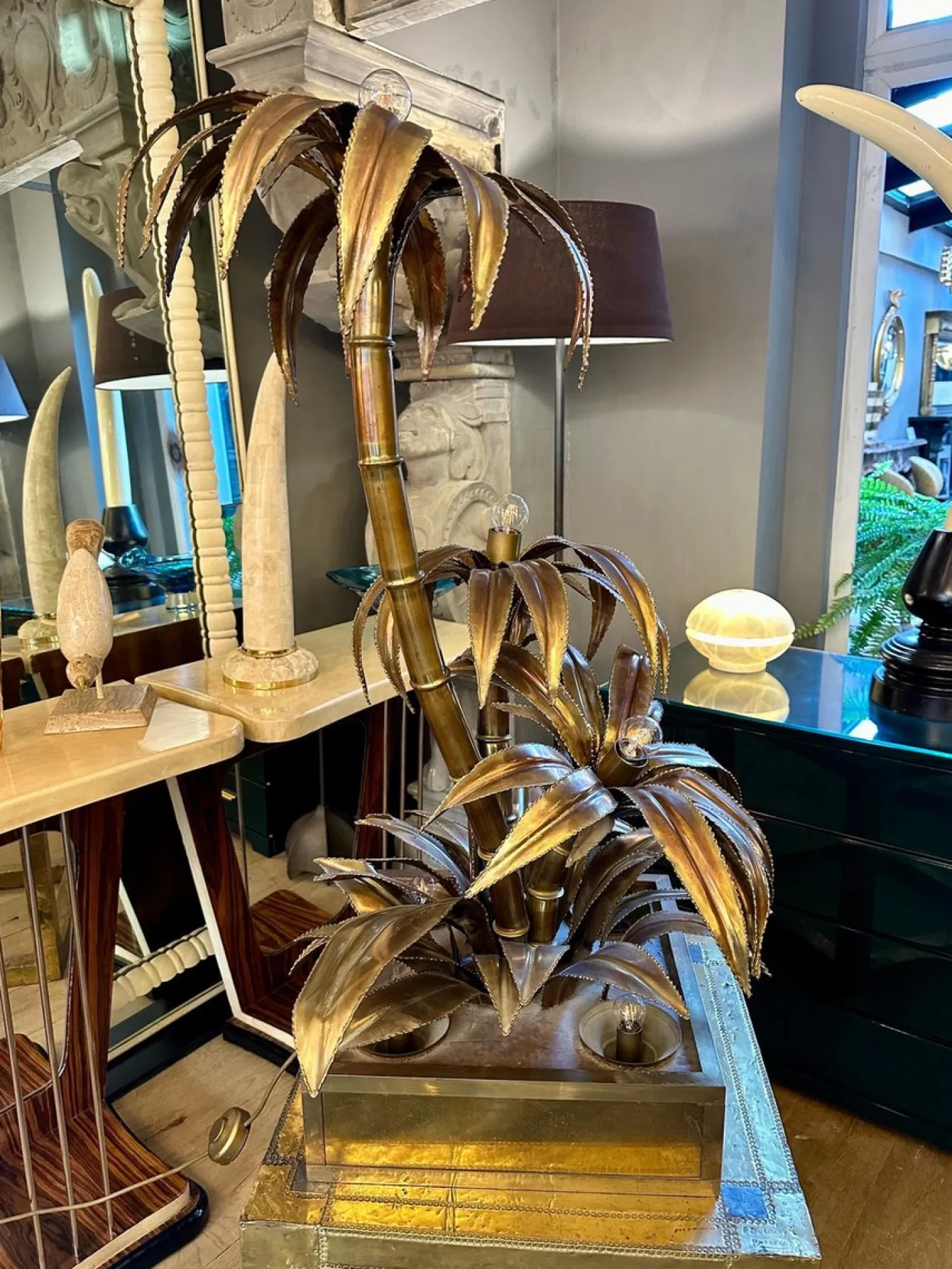 Vintage Stehlampe aus Palmen von Maison Jansen, 1970