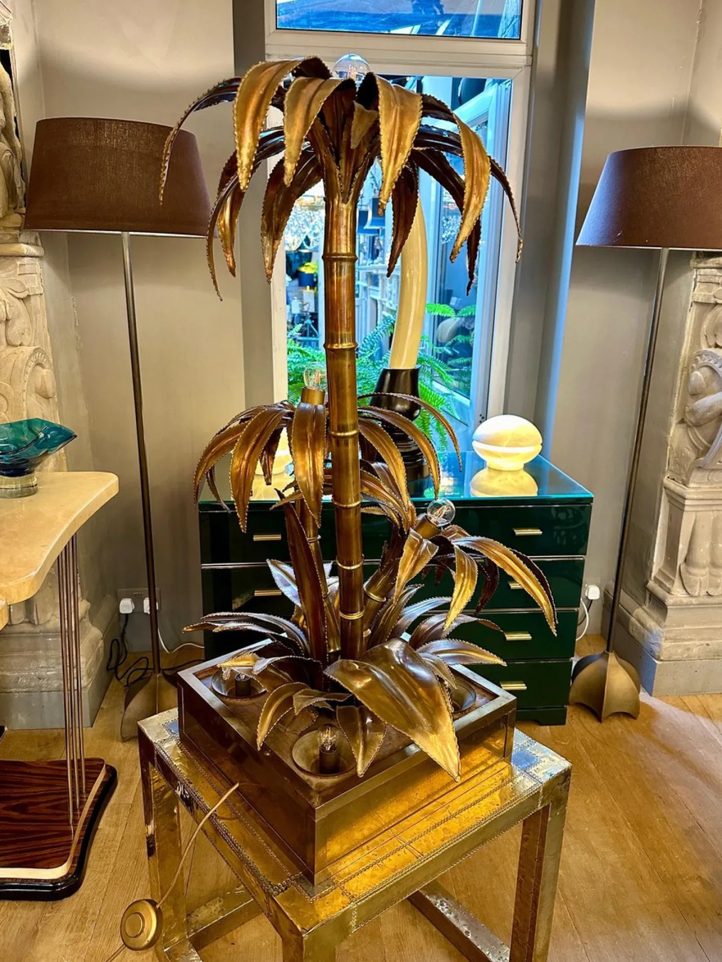 Vintage Stehlampe aus Palmen von Maison Jansen, 1970