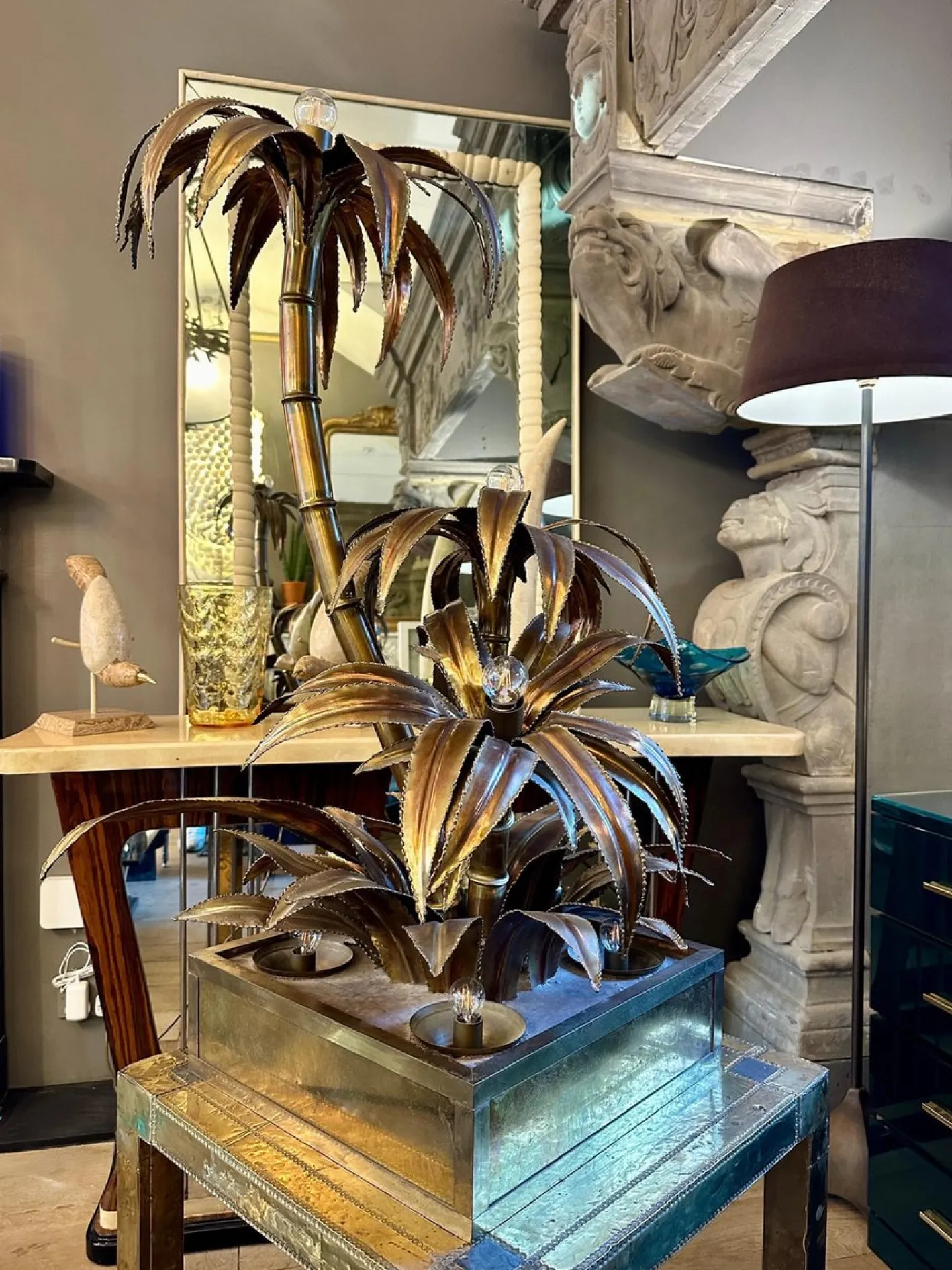 Vintage Stehlampe aus Palmen von Maison Jansen, 1970